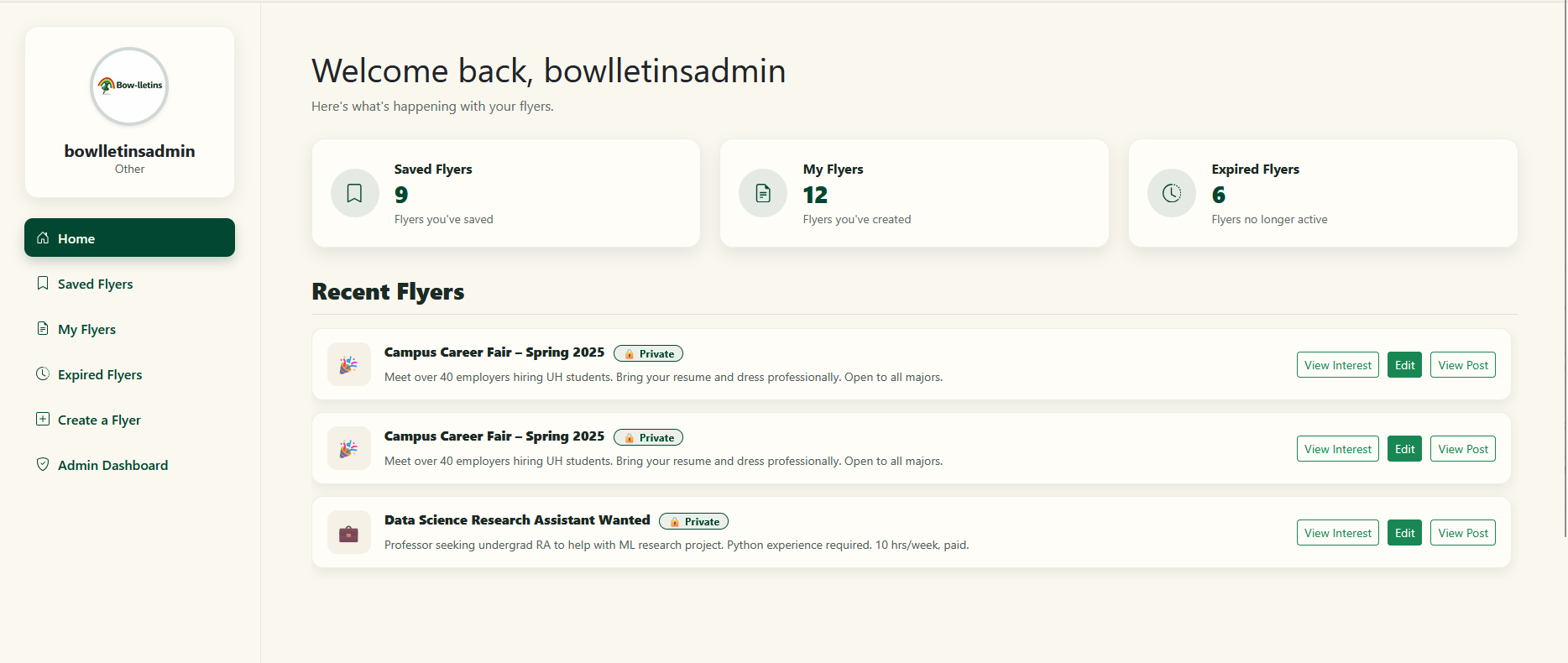 Admin Dashboard